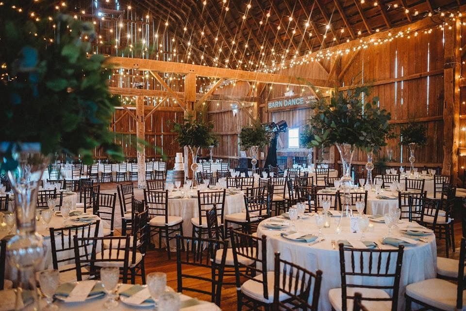 Inside the barn — interior view of the rustic barn venue